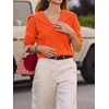 image:imageCicy Bell Womens Pullover Sweaters Lapel Collar V Neck Long Sleeve SweaterOrange