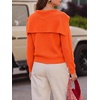 image:imageCicy Bell Womens Pullover Sweaters Lapel Collar V Neck Long Sleeve SweaterOrange