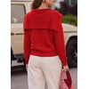 image:imageCicy Bell Womens Pullover Sweaters Lapel Collar V Neck Long Sleeve SweaterRed
