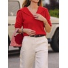 image:imageCicy Bell Womens Pullover Sweaters Lapel Collar V Neck Long Sleeve SweaterRed