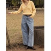 image:imageCicy Bell Womens Pullover Sweaters Lapel Collar V Neck Long Sleeve SweaterYellow
