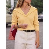 image:imageCicy Bell Womens Pullover Sweaters Lapel Collar V Neck Long Sleeve SweaterYellow
