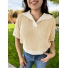 image:imageCicy Bell Womens Striped Cropped Sweaters Short Sleeve Knit Fall PulloverBeige