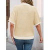 image:imageCicy Bell Womens Striped Cropped Sweaters Short Sleeve Knit Fall PulloverBeige