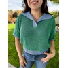 image:imageCicy Bell Womens Striped Cropped Sweaters Short Sleeve Knit Fall PulloverDark Green