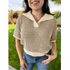 image:imageCicy Bell Womens Striped Cropped Sweaters Short Sleeve Knit Fall PulloverKhaki