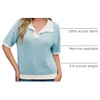 image:imageCicy Bell Womens Striped Cropped Sweaters Short Sleeve Knit Fall PulloverLight Blue