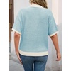image:imageCicy Bell Womens Striped Cropped Sweaters Short Sleeve Knit Fall PulloverLight Blue