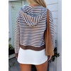 image:imageCicy Bell Womens Striped Hooded Cardigan Zip Up Knit Long Sleeve SweatersCoffee