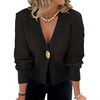 image:imageCicy Bell Womens Cropped Crochet Cardigan Casual Mesh Knit Sweater Cover UpBlack