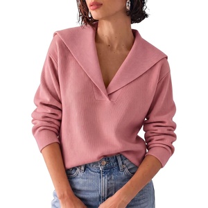 image:imageCicy Bell Womens Pullover Sweaters Lapel Collar V Neck Long Sleeve SweaterBean Paste