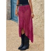 image:imageCicy Bell Womens Lace Maxi Skirt Summer Festival Outfit Sexy Beach Cover upBurgundy