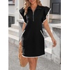 image:imageCicy Bell Womens Ruffle Cap Sleeve Sweatshirt Dress Summer Mini DressesBlack