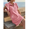 image:imageCicy Bell Womens Ruffle Cap Sleeve Sweatshirt Dress Summer Mini DressesDusty Pink