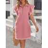 image:imageCicy Bell Womens Ruffle Cap Sleeve Sweatshirt Dress Summer Mini DressesDusty Pink