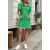 image:imageCicy Bell Womens Ruffle Cap Sleeve Sweatshirt Dress Summer Mini DressesGreen