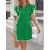 image:imageCicy Bell Womens Ruffle Cap Sleeve Sweatshirt Dress Summer Mini DressesGreen