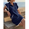 image:imageCicy Bell Womens Ruffle Cap Sleeve Sweatshirt Dress Summer Mini DressesNavy