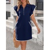 image:imageCicy Bell Womens Ruffle Cap Sleeve Sweatshirt Dress Summer Mini DressesNavy