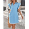 image:imageCicy Bell Womens Ruffle Cap Sleeve Sweatshirt Dress Summer Mini DressesSky Blue