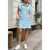 image:imageCicy Bell Womens Ruffle Cap Sleeve Sweatshirt Dress Summer Mini DressesSky Blue