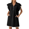 image:imageCicy Bell Womens Ruffle Cap Sleeve Sweatshirt Dress Summer Mini DressesBlack
