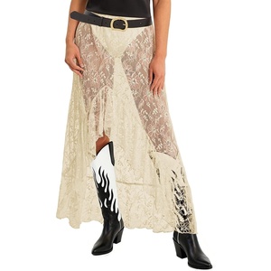 image:imageCicy Bell Womens Lace Maxi Skirt Summer Festival Outfit Sexy Beach Cover upBeige