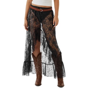 image:imageCicy Bell Womens Lace Maxi Skirt Summer Festival Outfit Sexy Beach Cover upBlack