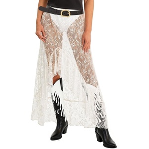 image:imageCicy Bell Womens Lace Maxi Skirt Summer Festival Outfit Sexy Beach Cover upWhite